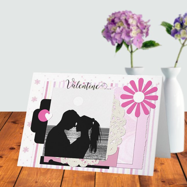 Romantisches Scrapbook Foto Valentine Karte (Von Creator hochgeladen)