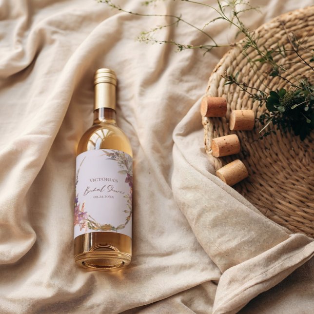 Romantisches Set für Wildblumen Weinetikett (Von Creator hochgeladen)