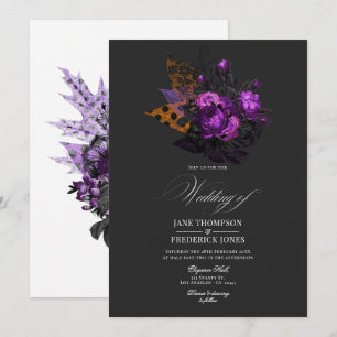 Romantisches Shabby-Chic Gothic-Blumendesign Einladung