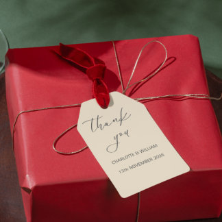 Romantisches Skript Klassisches Hochzeitsgeschenk- Geschenkanhänger
