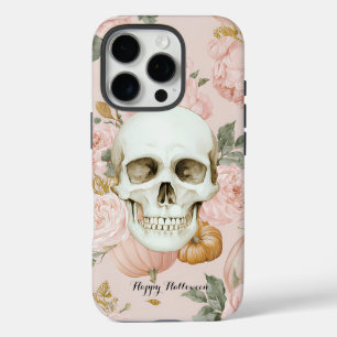 Romantisches Skull-Floral-Halloween-Party iPhone 16 Pro Hülle