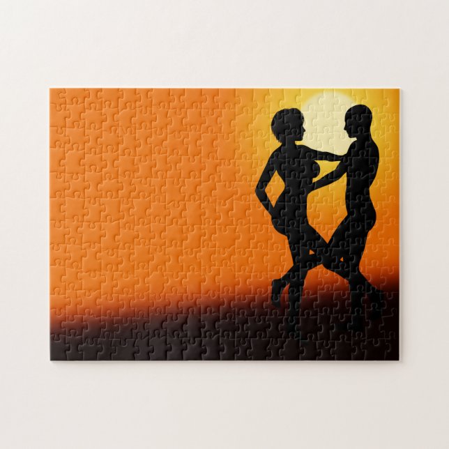 Romantisches Sonnenuntergang-Puzzle (Horizontal)