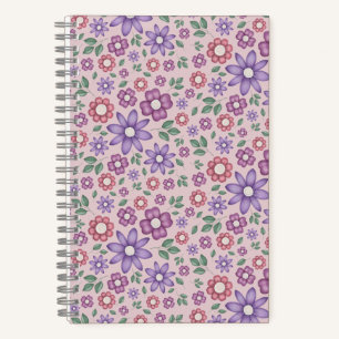 romantisches staubiges Rosen-Blumenmuster Notizbuch