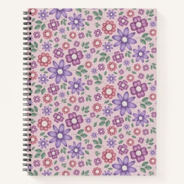 romantisches staubiges Rosenpastell-Blumenmuster Notizbuch