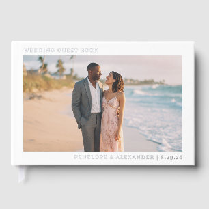 Romantisches Strand Minimalistisches Foto Gästebuch