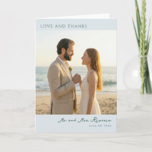 Romantisches Strandfoto in Pastell Dankeskarte