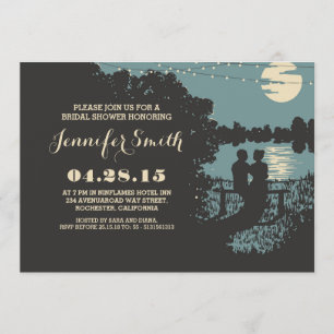 romantisches Strandlicht im Brautparty Einladung