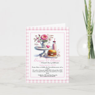 Romantisches Summer Partys Watercolor Burger & Pin Einladung