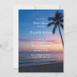 Romantisches Sunset Beach Brautparty Einladung