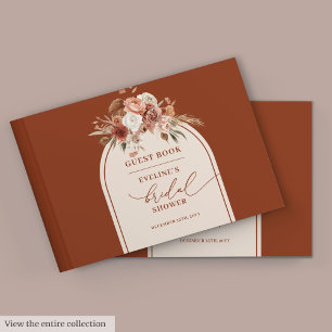 Romantisches Terracotta Pampas boho Bridal Gästebu Gästebuch