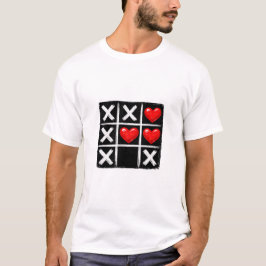 Romantisches Tic Tac Toe Sieger Herz Reihe Valenti T-Shirt