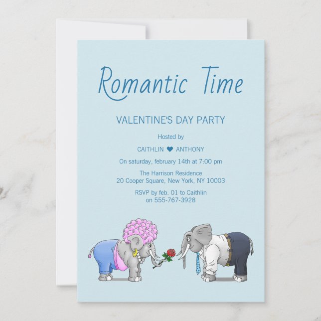 Romantisches Time Valentinstag Party Einladung (Vorderseite)