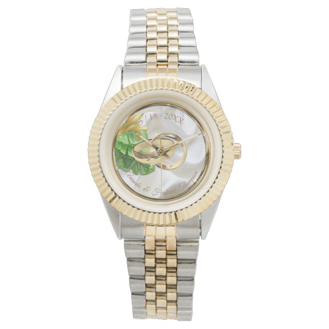 Romantisches Tropisches Hochzeitsgeschenk Armbanduhr (Vorderseite)