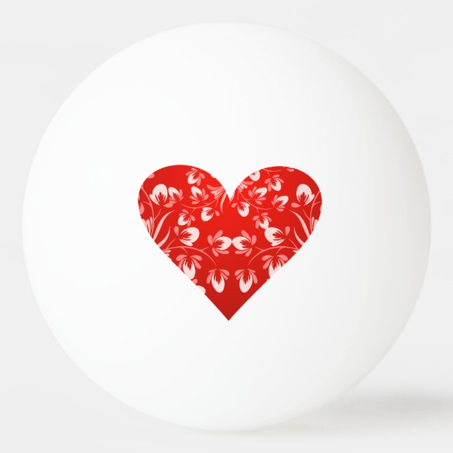 Romantisches Valentinherz Tischtennisball (Vorderseite)