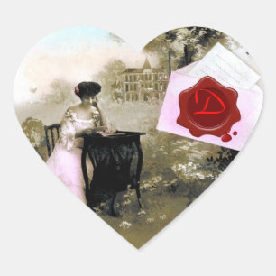 ROMANTISCHES VALENTINS TAG LIEBT ROTWACHS SIEGEL H Herz-Aufkleber