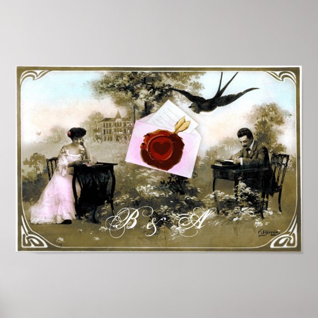 ROMANTISCHES VALENTINSCHREIBEN ROTES WAX SIEGEL MO POSTER (Vorne)