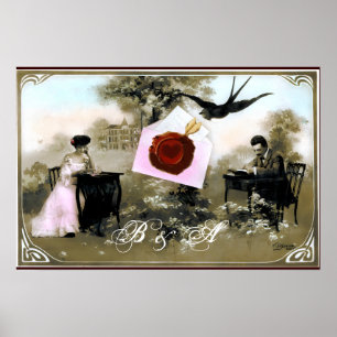 ROMANTISCHES VALENTINSCHREIBEN ROTES WAX SIEGEL MO POSTER