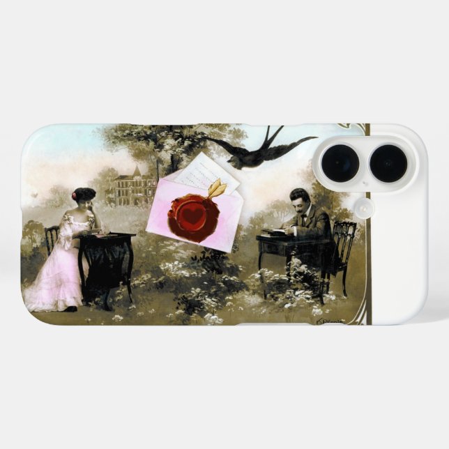 ROMANTISCHES VALENTINSCHREIBEN, ROTWACHS-SIEGEL iPhone 16 HÜLLE (Rückseite (Horizontal))