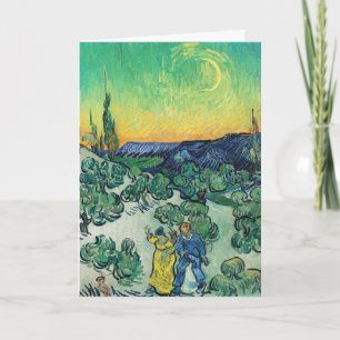 Romantisches Van-Gogh-Paar unter dem Mond lustwand Karte