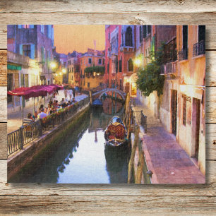 Romantisches Venedig, Italien Gasse bei Sonnenunte