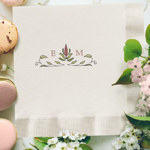 Romantisches viktorianisches Monogramm Hochzeit in Serviette