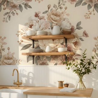 Romantisches Vintage-Blumenstrauß-Muster Tapete