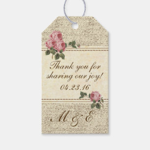 Romantisches Vintage-Hochzeitsgastgeschenk Geschenkanhänger