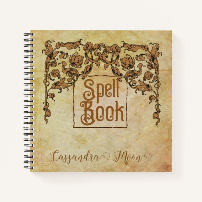 Romantisches, Vintages, antikes Zauberbuch Notizbuch (Vorderseite)