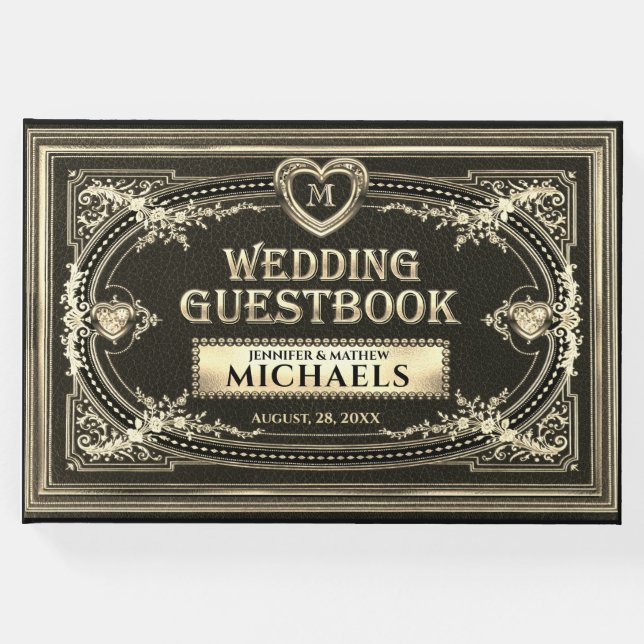 Romantisches Vintages Look Gästebuch (Vorderseite)