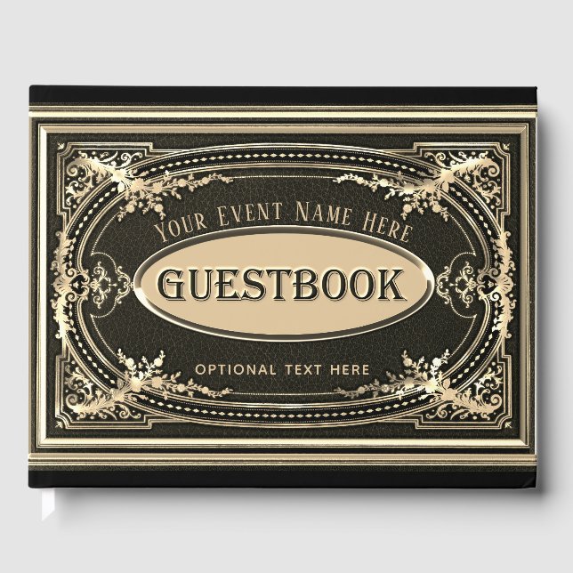 Romantisches Vintages Look Gästebuch (Vorderseite)