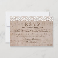 Romantisches Vintages Musikblatt & Hochzeitsszenar