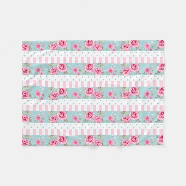 Romantisches Vintages rosa u. tadelloses Fleecedecke (Vorderseite (Horizontal))