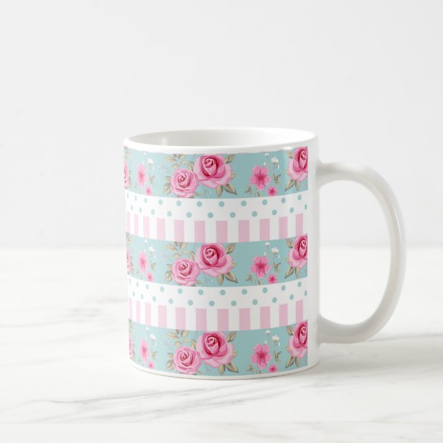 Romantisches Vintages rosa u. tadelloses Kaffeetasse (Rechts)