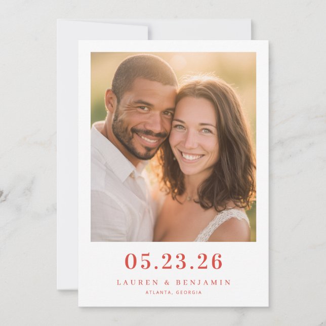 Romantisches warmes Foto Save The Date (Vorderseite)
