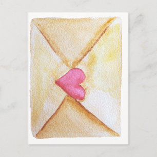 Romantisches Wasserfarben-Herz Postkarte