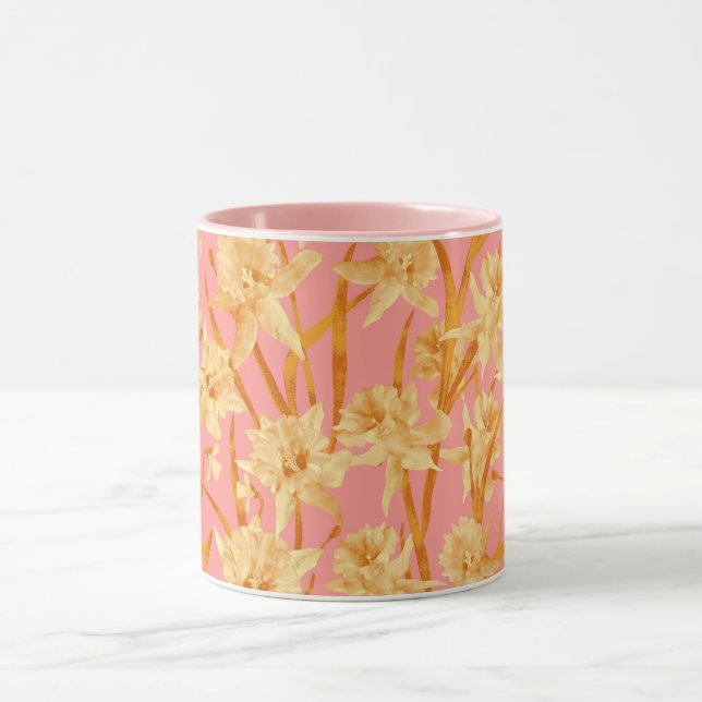 Romantisches Wasserfarbendaffodin Tasse (Zentrum)