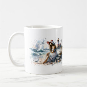 Romantisches Watercolor Mädchen von Lighthouse Kaffeetasse