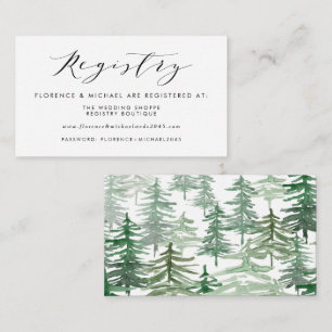 Romantisches Watercolor Woodland Wedding Registry Begleitkarte