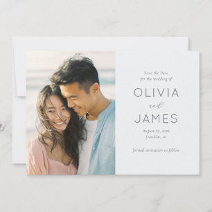 Romantisches weiches blaues Foto Save The Date