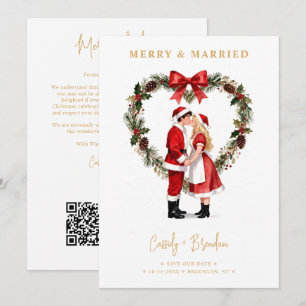 Romantisches Weihnachts-Paar-Herz-Kranz Rot TLW26 Save The Date