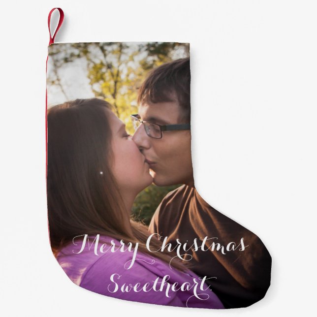 Romantisches Weihnachtsgeschenk Strumpf Custom Fot Kleiner Weihnachtsstrumpf (Vorderseite)