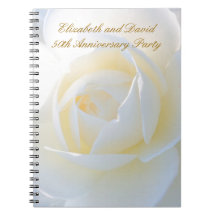 Romantisches weißes Rosen-Party-Planungs-Notizbuch