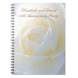 Romantisches weißes Rosen-Party-Planungs-Notizbuch Notizblock