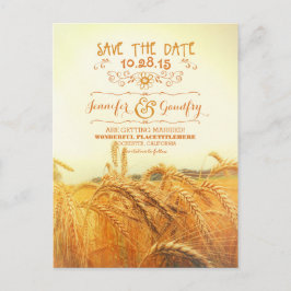 Romantisches Weizenfeld Save the Date Postkarten