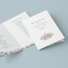Romantisches Wildblumen-Hochzeitsprogramm gefaltet Karte