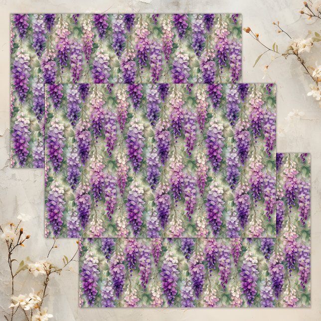 ROMANTISCHES WISTERIENDEKOUPAGE-TISSUPAPIER SEIDENPAPIER (ROMANTIC WISTERIA DECOUPAGE TISSUE PAPER)
