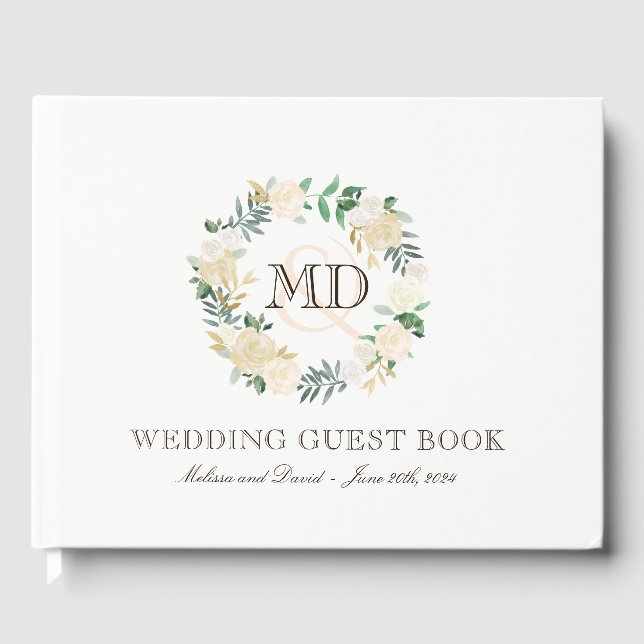 Romantisches Woodland Wedding Guest Book Gästebuch (Vorderseite)