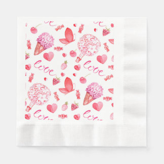 Romantisches, zartes und süßes Wrapping Paper Serviette