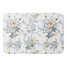 Romantisches zartes Wildblume Muster Gelb blau 2