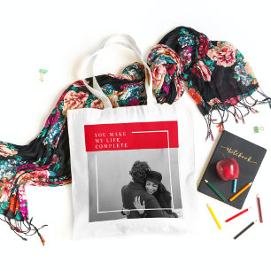 Romantisches Zitat und Foto Valentines Gift Tragetasche